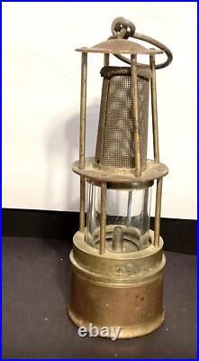 Antique Early Rare Brass Acenylene Miners Safety Lantern Nautical