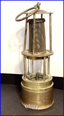 Antique Early Rare Brass Acenylene Miners Safety Lantern Nautical