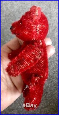 Antique Early Rare Schuco Jointed Miniature Mohair Teddy Bear Perfume Bottle Nr
