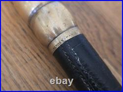 Antique Early Rare c1900s Hermes Paris Riding Crop / Whip. Leather & Brass