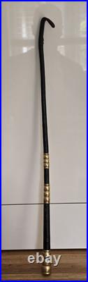 Antique Early Rare c1900s Hermes Paris Riding Crop / Whip. Leather & Brass