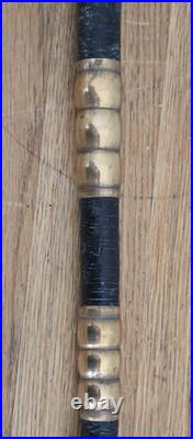 Antique Early Rare c1900s Hermes Paris Riding Crop / Whip. Leather & Brass