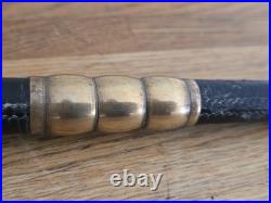 Antique Early Rare c1900s Hermes Paris Riding Crop / Whip. Leather & Brass