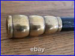 Antique Early Rare c1900s Hermes Paris Riding Crop / Whip. Leather & Brass
