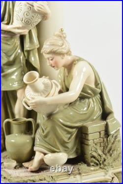 Antique Early Royal Dux Figural Candlestic with Antique Staple Repair RARE