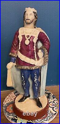 Antique Early Staffordshire Figure Medieval King Arthur Rare Vintage Ceramic Antique Early Staffordshire Figure Medieval King Arthur Rare Vintage Ceramic