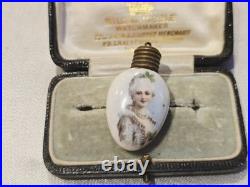 Antique Early Victiorian Perfume Bottle Hand Painted Perfect 19C Rare Porcelain