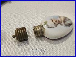 Antique Early Victiorian Perfume Bottle Hand Painted Perfect 19C Rare Porcelain