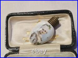 Antique Early Victiorian Perfume Bottle Hand Painted Perfect 19C Rare Porcelain