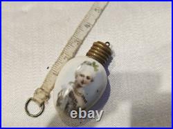 Antique Early Victiorian Perfume Bottle Hand Painted Perfect 19C Rare Porcelain