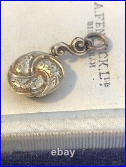 Antique Early Victorian 9 Ct Rose Gold Mourning Pendant Rare Collectible 1850s