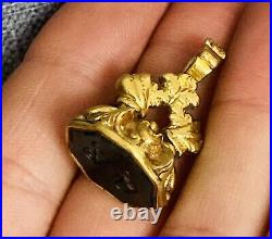 Antique Early Victorian Fob Seal / Pendant Bloodstone Rare Collectible 1850s