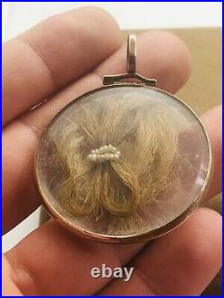 Antique Early Victorian Gold Cased Mourning Locket Double Sided 1850s Rare