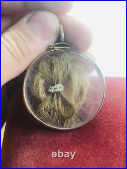 Antique Early Victorian Gold Cased Mourning Locket Double Sided 1850s Rare