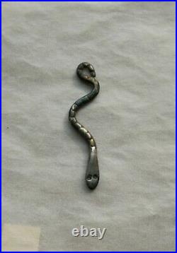 Antique Early Viking Age Zoomorphic Snake Silver Amulet Super Rare