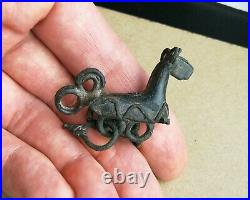 Antique Early Viking-age Zoomorphic Horse Bronze Amulet Super Rare
