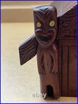 Antique Early to mid 20th century Maori Waka Huia New Zealand folk art Rare