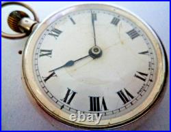 Antique Edwardian 1919 Swiss Lever, Rare Early Crown Silver Pocket Watch