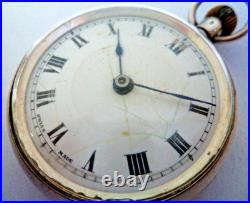 Antique Edwardian 1919 Swiss Lever, Rare Early Crown Silver Pocket Watch