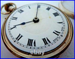 Antique Edwardian 1919 Swiss Lever, Rare Early Crown Silver Pocket Watch