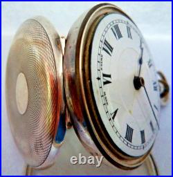 Antique Edwardian 1919 Swiss Lever, Rare Early Crown Silver Pocket Watch