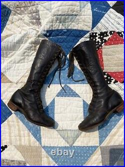 Antique Edwardian Boots Spotswear Hiking Leather 1920s Rare Lace Up Early 1900s