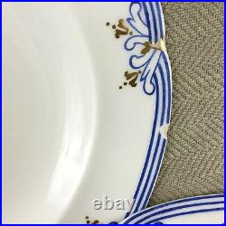 Antique English Porcelain Soup Bowls Blue & White Rare Early Coalport 1820