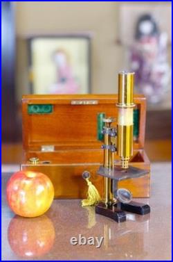 Antique Ernst Leitz Stand V Microscope 1873 Early Rare Wetzlar SN1557 Original