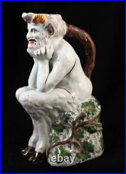 Antique Fauna Statue Pitcher Sculpture Devil Decor Figurine Art Rare Old 18th