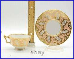 Antique Flight Barr & Barr tea cup peach ground gold gilt Rare early 1800's