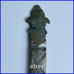 Antique Folding Strainer Spoon Heavy Wrought Cooper Early Safavid Dynasty Rare