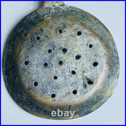 Antique Folding Strainer Spoon Heavy Wrought Cooper Early Safavid Dynasty Rare