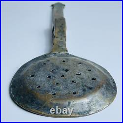 Antique Folding Strainer Spoon Heavy Wrought Cooper Early Safavid Dynasty Rare