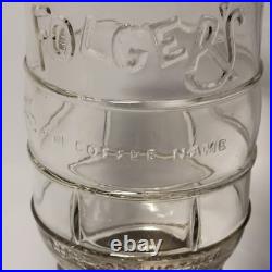 Antique Folgers Coffee Embossed Glass Dispenser Early Rare