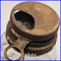 Antique Folgers Coffee Embossed Glass Dispenser Early Rare