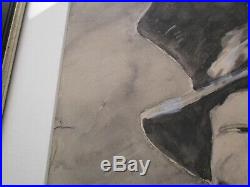 Antique Fred Harman Jr Painting Portrait Art Deco Man With Hat Listed Rare Early