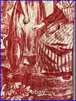 Antique French Wedding Toile 18101820 Red and White Toile Early 19th C Rare
