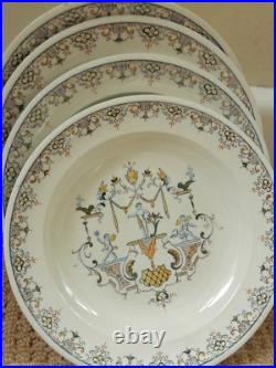 Antique GEO ROUARD FRANCE Bowls x 4 ALCORA Pictorial Early Rare 1909-29 Signed