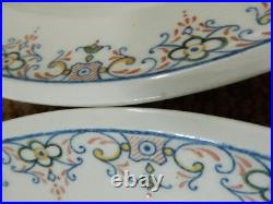 Antique GEO ROUARD FRANCE Bowls x 4 ALCORA Pictorial Early Rare 1909-29 Signed