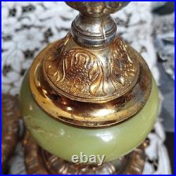 Antique Galalith Candle Holders Art Deco 1920s Rare Early Pre-Bakelite Pair