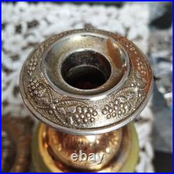 Antique Galalith Candle Holders Art Deco 1920s Rare Early Pre-Bakelite Pair