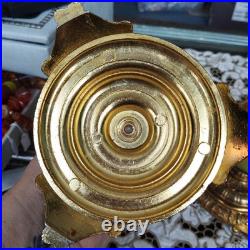 Antique Galalith Candle Holders Art Deco 1920s Rare Early Pre-Bakelite Pair