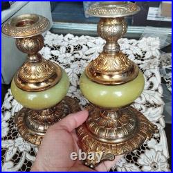 Antique Galalith Candle Holders Art Deco 1920s Rare Early Pre-Bakelite Pair