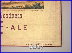 Antique Genesee Beer & Ale Sign Early & Rare Collectors Estate 16.5 x 14