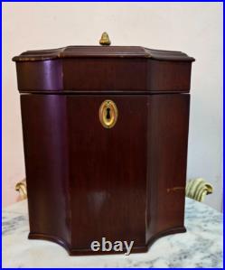 Antique Georgian Late 1950s Early 1900s Wooden Box Serpentine Mahogany RARE