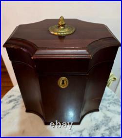 Antique Georgian Late 1950s Early 1900s Wooden Box Serpentine Mahogany RARE