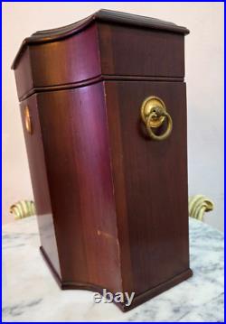 Antique Georgian Late 1950s Early 1900s Wooden Box Serpentine Mahogany RARE