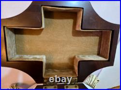 Antique Georgian Late 1950s Early 1900s Wooden Box Serpentine Mahogany RARE