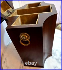 Antique Georgian Late 1950s Early 1900s Wooden Box Serpentine Mahogany RARE