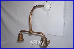 Antique HANDEL Bronze Sconce Early Double-Arm Student Wall Light Rare